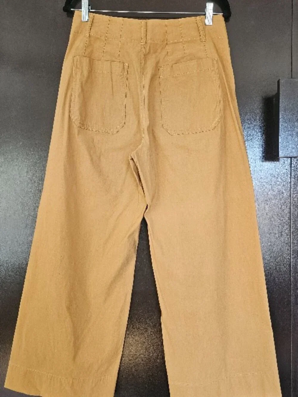 Anthropology Maeve The Colette Linen Blend Wide Leg Crop Pant Camel Tan Size 30 - Picture 7 of 9